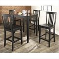 Modern Marketing Crosley Furniture KD520007BK 5 Piece Pub Dining Set with Tapered Leg and School House Stools in Black Finish KD520007BK